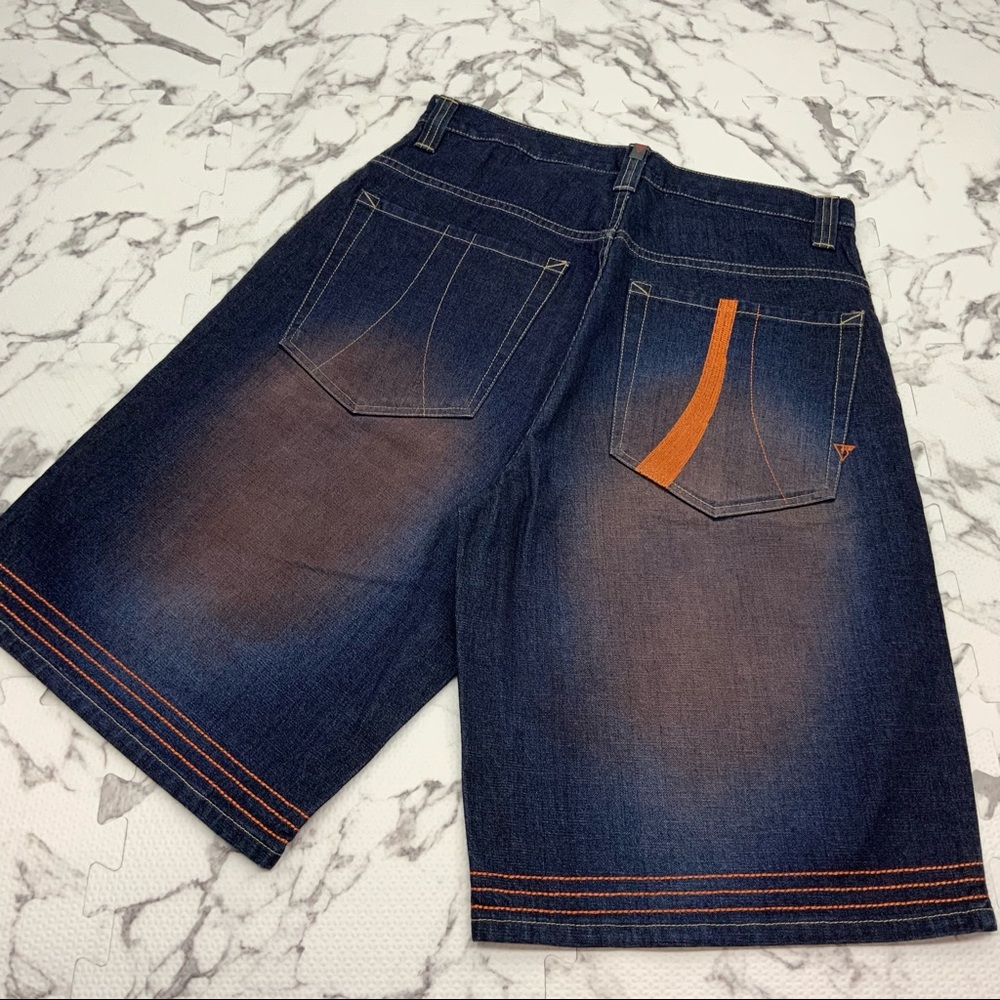 Men's Vokal by Nelly Dk Blue Orange Denim Shorts